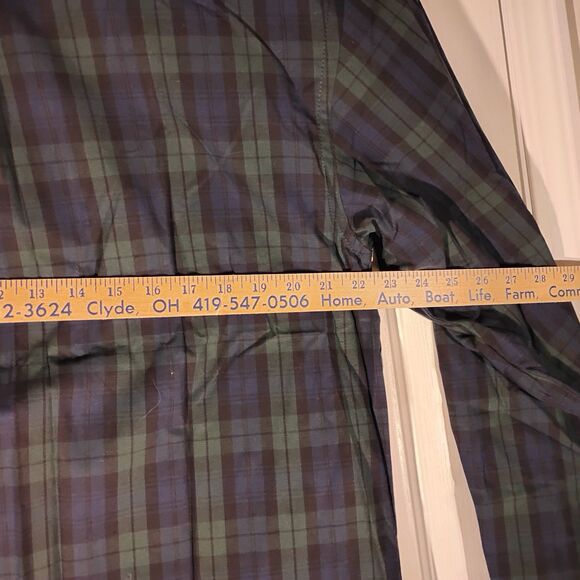IZOD shirt mens L Large green blue plaid heritage tartan sport FLEX stretch - Picture 6 of 11